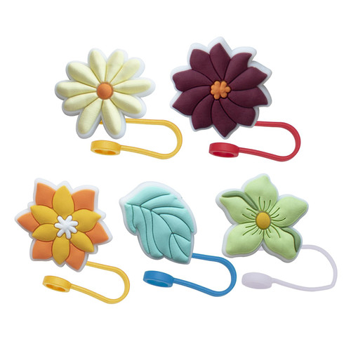 5PCS Straw Caps Covers Reusable Straws, Flowers and Plants Pattern Straw Protector Cover, Straw Tip Covers, Drinking Straw Cover, Silicone Straw Covers Cap 5PCS Straw Caps Covers Reusable Straws, Flowers and Plants Pattern Straw Protector Cover, Straw Tip Covers, Drinking Straw Cover, Silicone Straw Covers Cap