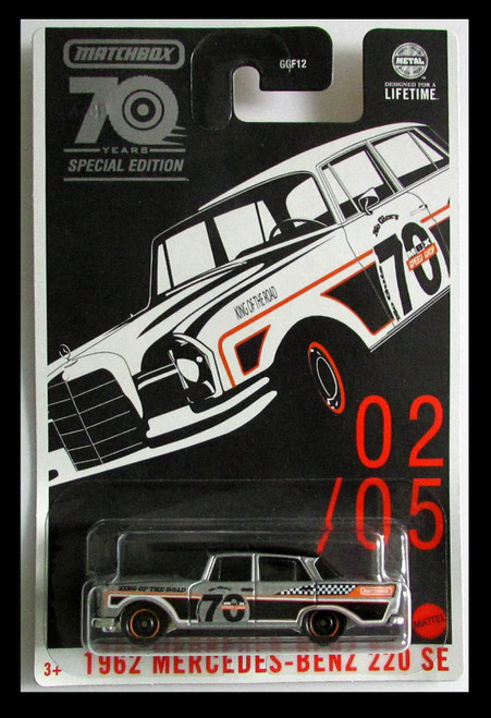 Matchbox Silver 1962 Mercedes-Benz 220 SE 70 Years Special Edition 02/05 2023