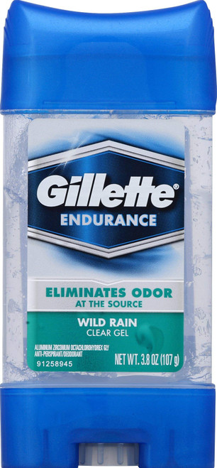 Gillette Antiperspirant and Deodorant for Men, Clear Gel, Wild Rain, 3.8oz
