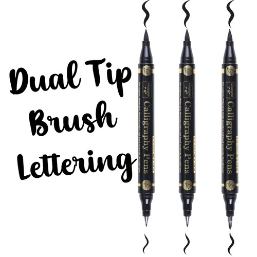Sunshilor Dual Brush Calligraphy Pens Black Hand Lettering Pens for Beginners Writing, Art Drawing, Sketching, Illustration, Scrapbooking, Journaling, Double Brush Markers Sunshilor Dual Brush Calligraphy Pens Black Hand Lettering Pens for Beginners Writing, Art Drawing, Sketching, Illustration, Scrapbooking, Journaling, Double Brush Markers