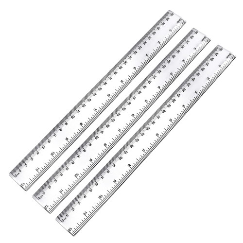 GSHLLO 5 Pcs Clear Plastic Rulers Flat Straight Rulers Student School Rulers Dual Scale Rulers Drafting Measuring Tools for Classroom Office 30 cm