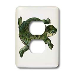 3dRose LLC lsp_119036_6 Vintage Victorian Animal Illustration of A Turtle 2 Plug Outlet Cover
