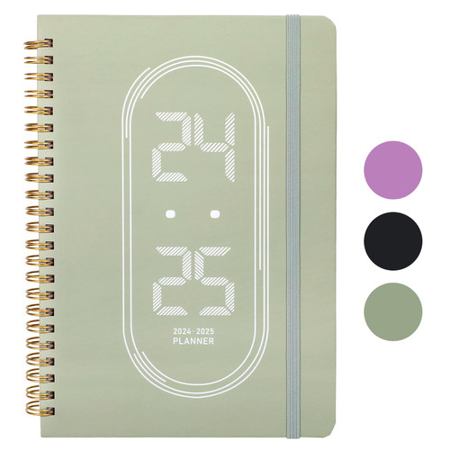 TRIWORKS 2024-2025 Daily Planner To Do List Notepad Hardcover Notebook 150 Pages Undated Planner Spiral Bound, Elastic Closure, 8.4"x5.9" Academic Daily Planner
