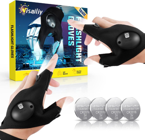 Visailiy Gifts for Men, LED Flashlight Gloves, Cool Gadgets Christmas Stocking Stuffers Unique Birthday Gifts for Him, Light Gloves Tool for Camping Fishing Car Repairing Hiking Visailiy Gifts for Men, LED Flashlight Gloves, Cool Gadgets Christmas Stocking Stuffers Unique Birthday Gifts for Him, Light Gloves Tool for Camping Fishing Car Repairing Hiking
