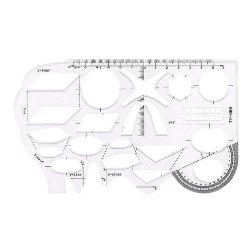1 Pc Clear Geometry Ruler Architectural Templates Drawing Template Template Architecture Hollow Drafting Ruler Shapes Protractor Math Template Ruler 7.56x4.53in for Building Formwork Drawings