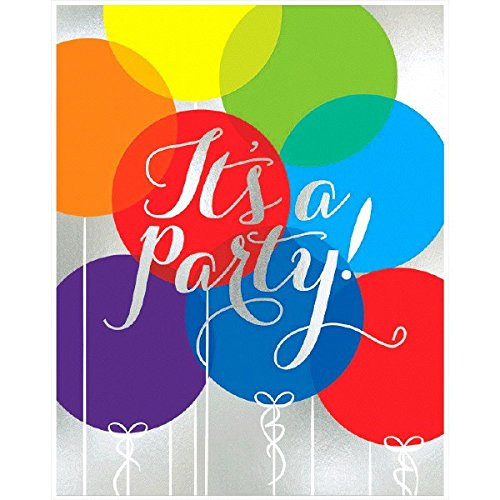 Amscan 490101 Balloon Large Invitations, 6" x 4", Multicolor
