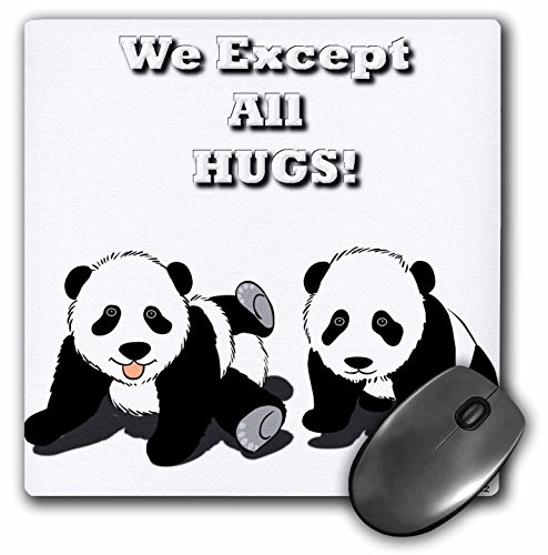 3dRose LLC 8 x 8 x 0.25 Inches Panda Hugs Mouse Pad (mp_55521_1)