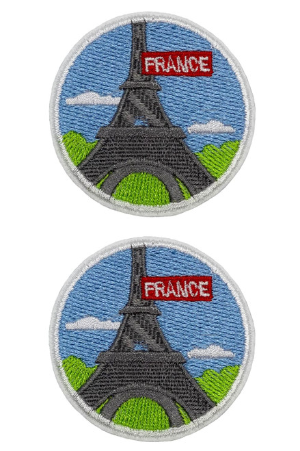 BOHAQA 2Pcs Eiffel Tower Paris France Patch 2" - Cool France Patches for Backpacks - Iron On/Sew On