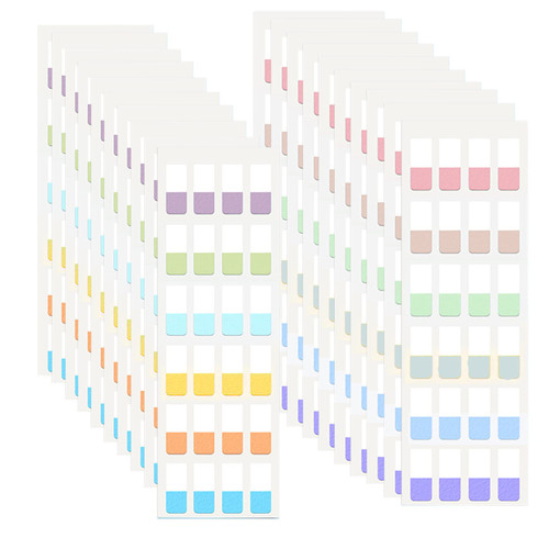 Bekecidi 480 Pcs Sticky Index Tabs, Writable Page Markers, Rectangle Sticky Notes Flags, Reusable Page Markers, for Labeling and Organizing Documents, Papers, File Folders, Books (Small)