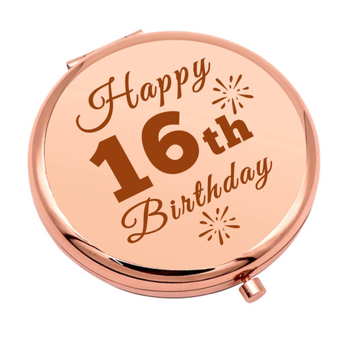 16th Birthday Gifts for Her Compact Mirror Sweet 16 Birthday Gifts for Girls 16 Year Old Birthday Gifts Happy 16th Birthday Gifts for Daughter Folding Makeup Mirror Birthday Gift for 16 Year Old