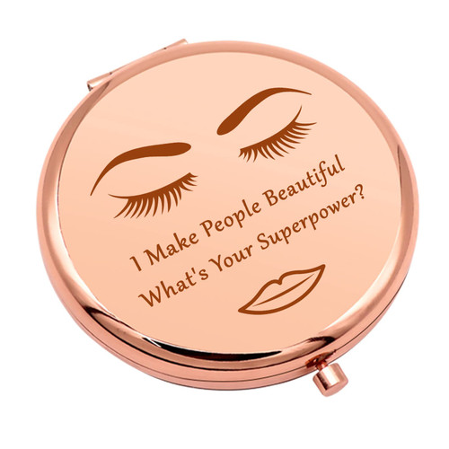 Makeup Artist Gift Thank You Gift Compact Makeup Mirror Makeup Lover Gifts Estheticians Gift for Woman Cosmetologist Gifts Beautician Gift Travel Makeup Mirror for Friend Graduation Gift for He