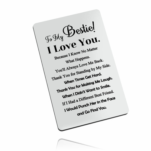 To My Bestie Engraved Wallet Card Gifts Inspirational Gift for Sister Best Friends Funny Sister Gift from Sister Friendship Gifts for Women Thanksgiving Valentine's Day Anniversary Birthday Gifts To My Bestie Engraved Wallet Card Gifts Inspirational Gift for Sister Best Friends Funny Sister Gift from Sister Friendship Gifts for Women Thanksgiving Valentine's Day Anniversary Birthday Gifts