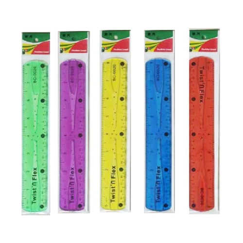 2Pcs Color Flexible Rulers Soft Bendable Plastic Rulers Duals Scale Bendable Flexible Rubber Rulers Clear Straight Ruler School Supplies