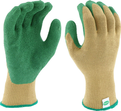 Scotts Men's Latex Coated Palm Work Gloves, Water Resistant, Excellent Grip, Abrasion Resistant, Stretch Knit Backing, Green/Tan, Medium, (SC30500/M)