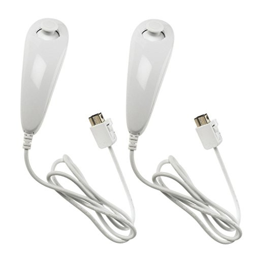 Nunchuck Controller Ayoho Pack of 2 White Replacement Nunchuk Controller for Wii Wii U Video Game