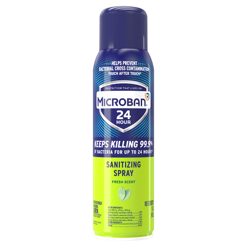 Microban 24 Hour Disinfectant Sanitizing Spray, Fresh Scent, 15oz