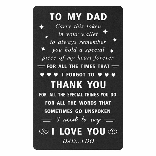 ENGZHI Unique Gifts for Dad Wallet Card - Thank You Dad I Love You - Dad Birthday Card from Daughter Son, Fathers Day Dad Gift Ideas, Wedding ENGZHI Unique Gifts for Dad Wallet Card - Thank You Dad I Love You - Dad Birthday Card from Daughter Son, Fathers Day Dad Gift Ideas, Wedding
