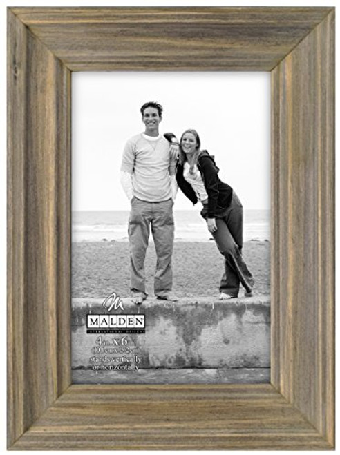 Malden International Designs Weathered Scoop Picture Frame, 4x6, Gray