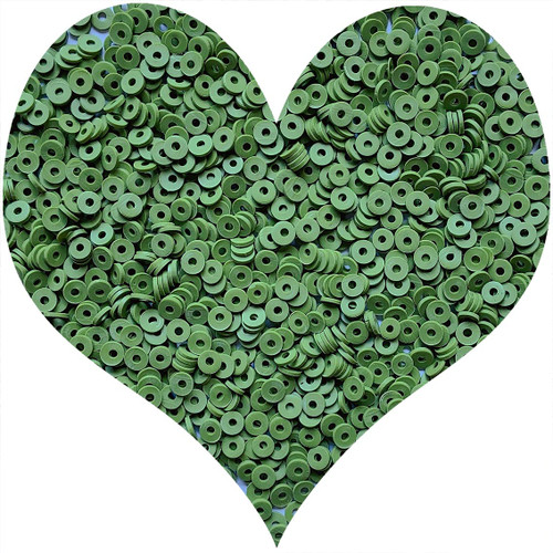 3000Pcs Clay Beads Flat Round Polymer Bead Vinyl Heishi Beads Flat Round Polymer Bead Flat Clay Beads for Jewelry Making Necklace Bracelet (17-Army Green)