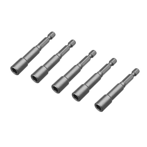 Utoolmart 1/4" Quick-Change Hex Shank 6mm Nut Setter Driver Drill Bit, 65mm Length, Metric No-magnetic 5 Pcs