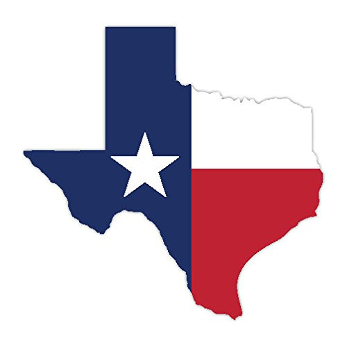 Texas State Map Lone Star Vinyl Sticker Decal (1 inch to 12 inch Width) (2 inch Width/Height)