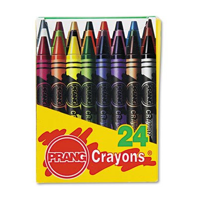 Prang Eco-friendly Crayons, Children's, Tuck Box, 24 Ct., Assorted, Sold as 1 Box