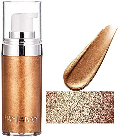 Go Ho Face Body Illuminator,Liquid Highlighter Makeup Moisturizing Face Luminizer,Waterproof Smooth Liquid Spray Shine Shimmer Glow Foundation - Bronzer Body & Face(#3 Bronzer Golden)