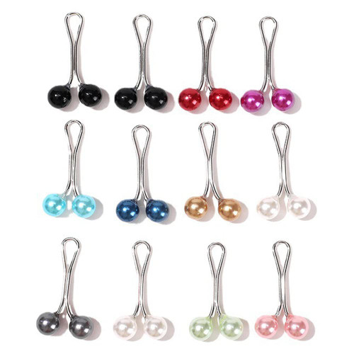 12 Pieces Headscarf Pearl Pins Clips U Shape Scarf Clip Pearl Scarf Brooch Pin Headscarf Shawl Scarf Clip Pearl Clip Scarf Pin Muslim Hijab Pins Multi-Use Hijab Pin, Multicolor
