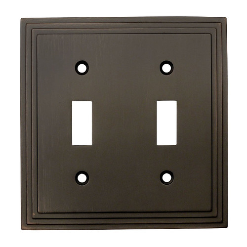Cosmas 25033-ORB Oil Rubbed Bronze Double Toggle Switch Plate Switchplate Wall Cover