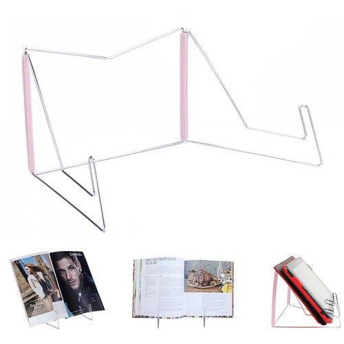 Book Stand for Reading, Portable Book Holder Stands for Display, Adjustable Textbook Stand for Reading Hands Free, Metal Bookstand Holder for Desk, Recipe Cookbook Music Book Easel Bookrest