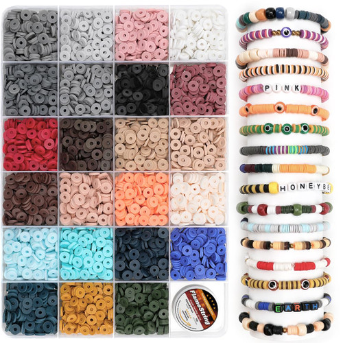 Bundooraking Clay Beads Bracelet Making Kit, 3000pcs Flat Earth Tone Colors Beads Polymer Clay Beads for Friendship Jewelry Making kit, Heishi Beads, Clay Beads for Bracelets Making, Bracelet Beads. Bundooraking Clay Beads Bracelet Making Kit, 3000pcs Flat Earth Tone Colors Beads Polymer Clay Beads for Friendship Jewelry Making kit, Heishi Beads, Clay Beads for Bracelets Making, Bracelet Beads.
