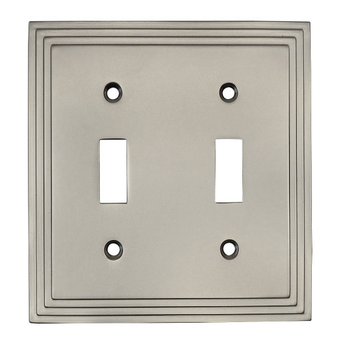 Cosmas 25033-SN Satin Nickel Double Toggle Switch Plate Switchplate Wall Cover