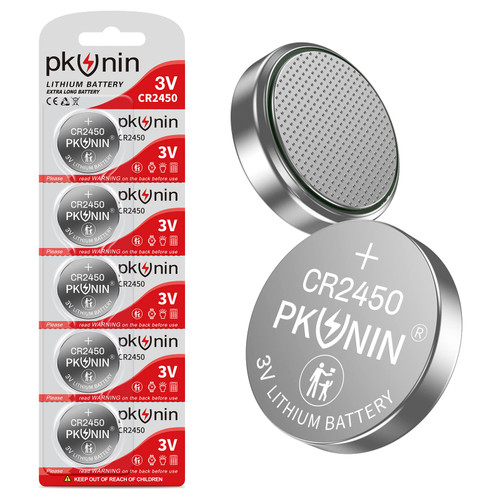 Ocvrszsw PKUNIN CR2450 3V Lithium Coin Cell Battery, CR2450 3V Battery for Key Fob, 2450 Lithium Battery, CR2450 Battery 5 Pack