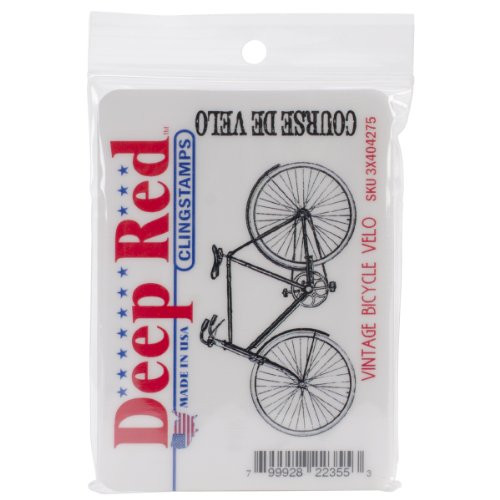 Deep Red Stamps Vintage Bicycle Velo Rubber Stamp