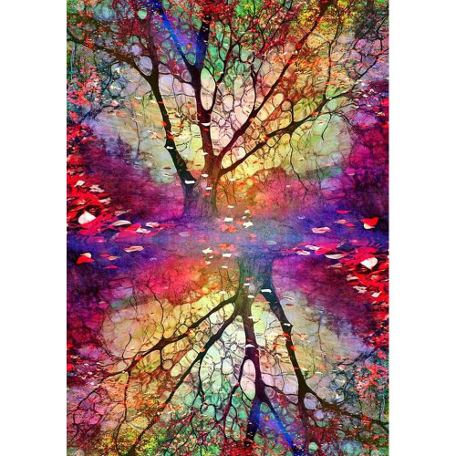 SupaDiya Tree Diamond Painting Kits for Adults Beginner, Full Drill Round Diamond Dots DIY 5D Diamond Art Kits, Paint by Numbers Adults Gem Art Painting Kit for Home Wall Decor (12x16 inch)