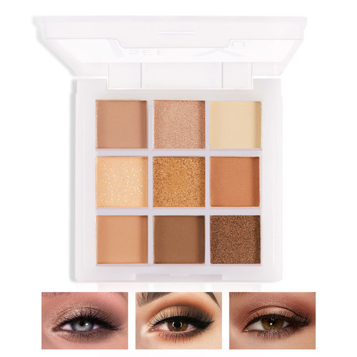 Boobeen 9 Colors Eyeshadow Palette, Rich Colors, Creamy, Blendable with Matte Shimmer Glitter Eye Shadow Powder for Eye Makeup
