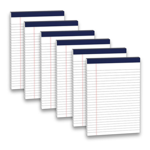 DORFAS 6 Pcs Legal Pads 5x8 Inch College Ruled Notepad for Office, 80gsm White Paper Writing Pads, 30 Sheets per Pad, Writing Legal Pad for Grocery List To-Do List