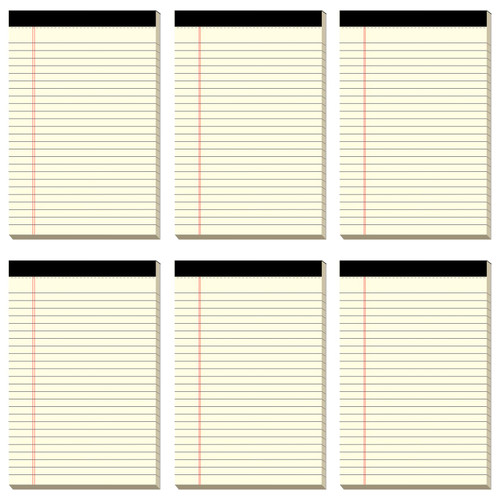 DORFAS Note Pads 5x8 Inch 6 Pack Legal Pads College Ruled Notepad for Office, 80gsm Beige Paper Writing Pads, 30 Sheets per Pad, Notebooks Writing Legal Pad for Grocery List To-Do List