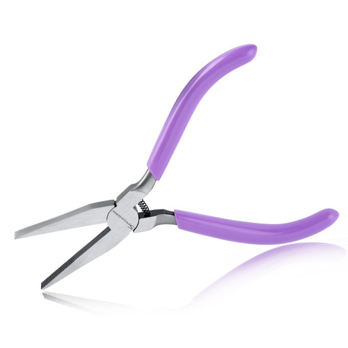 SPEEDWOX Flat Nose Pliers for Jewelry Making Serrated Jaw Pliers Mini Duck Bill Pliers Bracelet Bending Pliers Jewellery Making Tool Beading Flat Wire Pliers for Wire Wrapping Bending Ring Opening