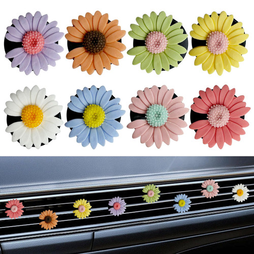8PCS Daisy Flower Car Air Vent Clips, Flower Car Air Fresheners Vent Clips, Car Air Conditioning Vent Interior Decor, Car Interior Decor Flower Car Accessories, Dashboard Decorations (Little Daisy) 8PCS Daisy Flower Car Air Vent Clips, Flower Car Air Fresheners Vent Clips, Car Air Conditioning Vent Interior Decor, Car Interior Decor Flower Car Accessories, Dashboard Decorations (Little Daisy)