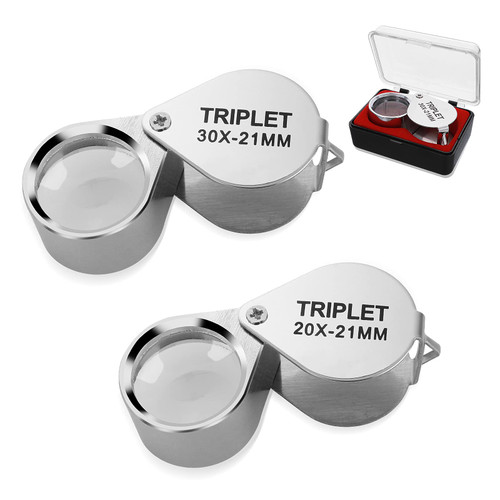 Prasacco 2 Pcs Jewelers Loupe, 20X 30X Jewelers Magnifying Glass Pocket Jewelers Eye Loupe Jewelry Eye Loop for Jewelers Gems Diamonds Plants Coins Prasacco 2 Pcs Jewelers Loupe, 20X 30X Jewelers Magnifying Glass Pocket Jewelers Eye Loupe Jewelry Eye Loop for Jewelers Gems Diamonds Plants Coins