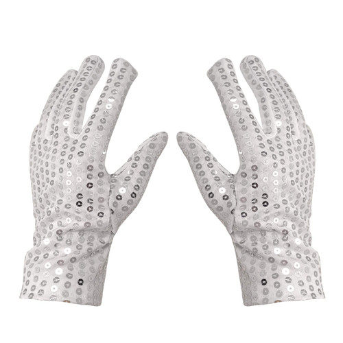 Honbay Silver Sparkling Sequin Gloves Costume Gloves Dance Performance Gloves - for Kids Under 8 Years Old
