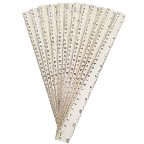 12 Pcs Wood Ruler Student Rulers 12 Inch Rulers Wooden School Rulers Measuring Ruler Office Ruler 2 Scale (30 cm/12 Inch)