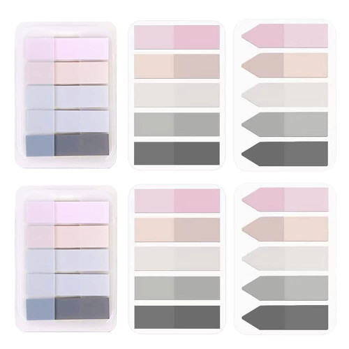 UUYYEO 600 Pcs Translucent Page Markers Sticky Index Tabs Note Tabs Colored Book Tabs Writable Repositionable Book Flags Annotation Tabs Page Tabs Morandi