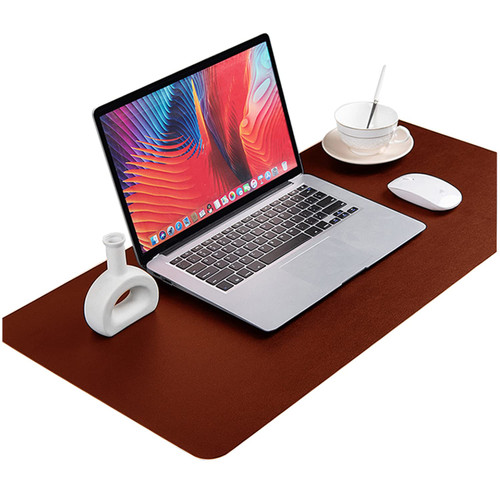 LEEGAWU Leather Desk Pad Protector,Mouse Pad,Office Desk Mat, Non-Slip PU Leather Desk Blotter,Laptop Desk Pad,Waterproof Desk Writing Pad for Office and Home (Brown, 31.5" x 15.7")