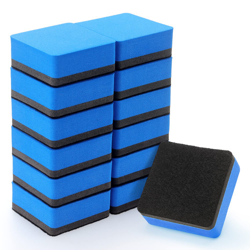12 Pack Magnetic Whiteboard Eraser, Dry Eraser Board Erasers, Dry Erasers for White Board, Whiteboard Erasers for Kids Classroom, Blue