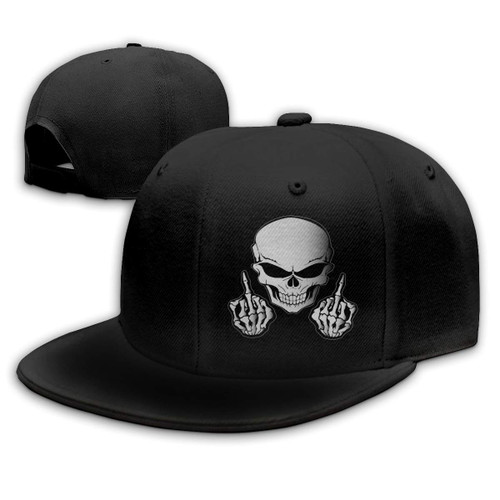 Negi Skull Middle Finger Flat Bill Hat Snapback Hats for Men Baseball Cap Trucker Hats for Mens Adjustable Hip Hop Negi Skull Middle Finger Flat Bill Hat Snapback Hats for Men Baseball Cap Trucker Hats for Mens Adjustable Hip Hop