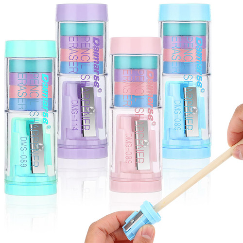 Pencil Sharpener & Eraser Set, 4Pcs Pencil Sharpeners Manual with 16Pcs Colorful Eraser,Handheld Manual Pencil Sharpener for Kids Adults Students School Class Home Office Supplies Pencil Sharpener & Eraser Set, 4Pcs Pencil Sharpeners Manual with 16Pcs Colorful Eraser,Handheld Manual Pencil Sharpener for Kids Adults Students School Class Home Office Supplies