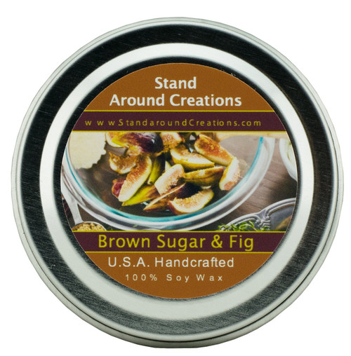 Premium 100% All Natural Soy Wax Aromatherapy Candle - 2oz Tin Brown Sugar and Fig: It's a Great All Season Addition with Notes of fig, caramelized Brown Sugar and Musk.