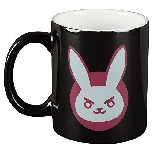 JINX Overwatch D.Va Ceramic Mug, 11 ounces, Black/Pink, N/A